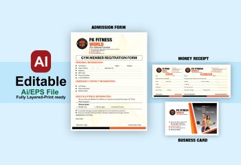 fitness admission form-many receipt-business desgin
