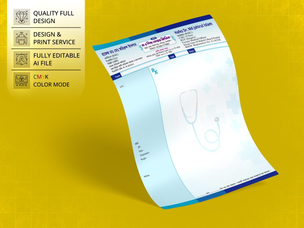 Doctor Prescription Pad Design 01 MRA Graphics