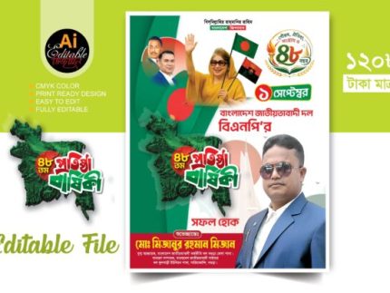 বিএনপির প্রতিষ্ঠা বার্ষিকী পোষ্টার 2026 / BNP Protisthabarsiki Poster 2026
